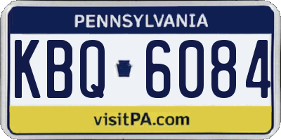 PA license plate KBQ6084