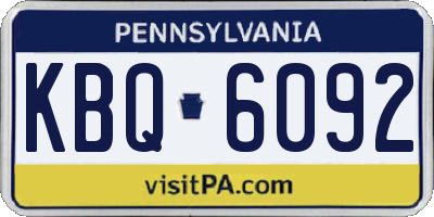 PA license plate KBQ6092