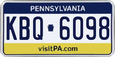 PA license plate KBQ6098