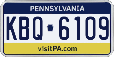 PA license plate KBQ6109