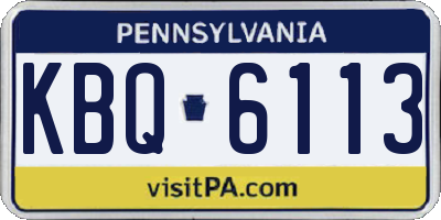 PA license plate KBQ6113