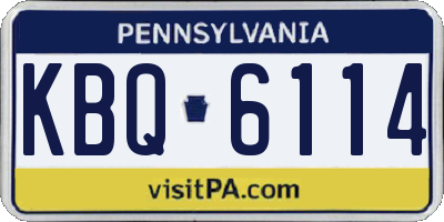 PA license plate KBQ6114