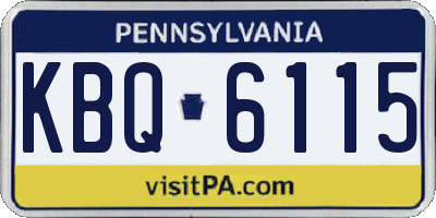 PA license plate KBQ6115