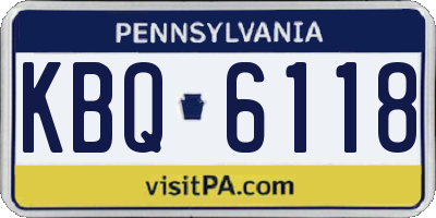 PA license plate KBQ6118