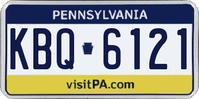PA license plate KBQ6121