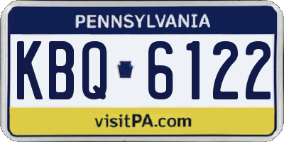 PA license plate KBQ6122