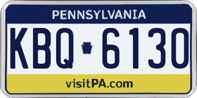 PA license plate KBQ6130