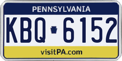 PA license plate KBQ6152