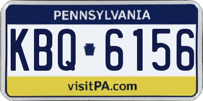 PA license plate KBQ6156