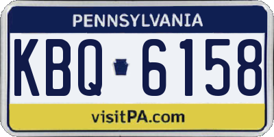 PA license plate KBQ6158