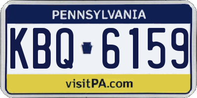 PA license plate KBQ6159