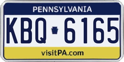 PA license plate KBQ6165