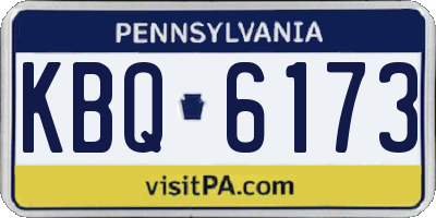 PA license plate KBQ6173