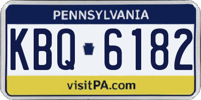 PA license plate KBQ6182