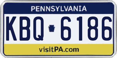 PA license plate KBQ6186