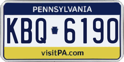 PA license plate KBQ6190