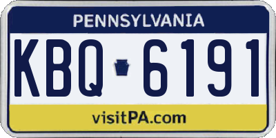 PA license plate KBQ6191