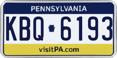 PA license plate KBQ6193