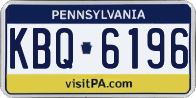 PA license plate KBQ6196