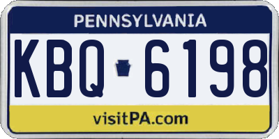 PA license plate KBQ6198