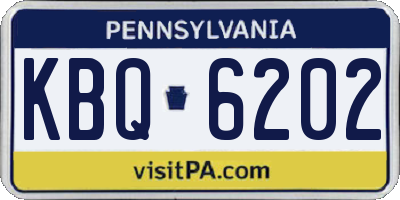 PA license plate KBQ6202