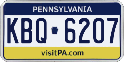 PA license plate KBQ6207