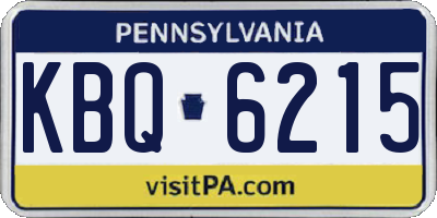 PA license plate KBQ6215