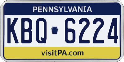 PA license plate KBQ6224