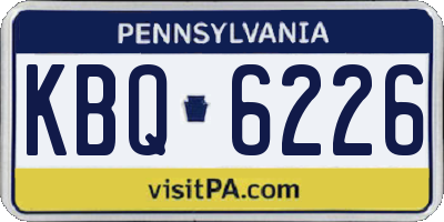 PA license plate KBQ6226