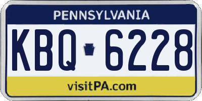 PA license plate KBQ6228