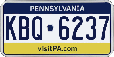 PA license plate KBQ6237
