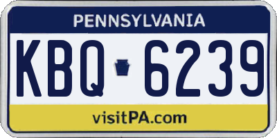 PA license plate KBQ6239