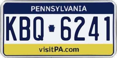PA license plate KBQ6241