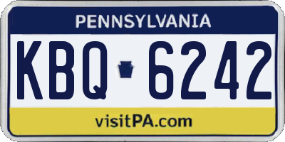 PA license plate KBQ6242