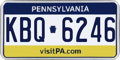 PA license plate KBQ6246