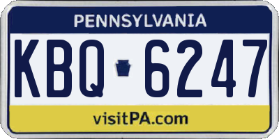 PA license plate KBQ6247