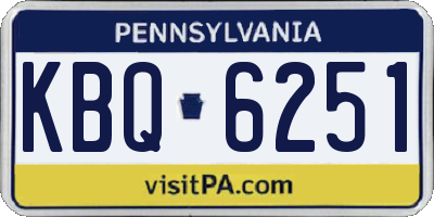 PA license plate KBQ6251