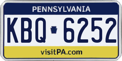PA license plate KBQ6252