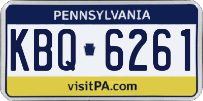 PA license plate KBQ6261