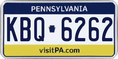 PA license plate KBQ6262
