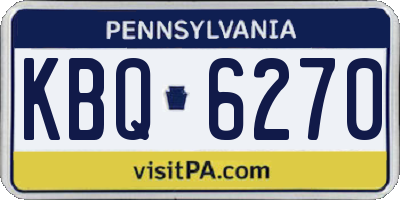 PA license plate KBQ6270