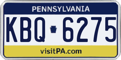 PA license plate KBQ6275