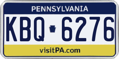 PA license plate KBQ6276
