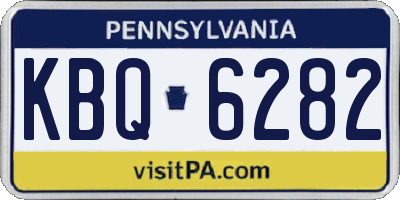 PA license plate KBQ6282