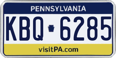 PA license plate KBQ6285