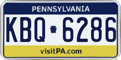 PA license plate KBQ6286