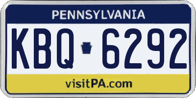 PA license plate KBQ6292