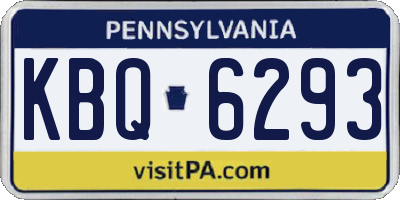 PA license plate KBQ6293