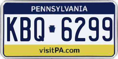PA license plate KBQ6299