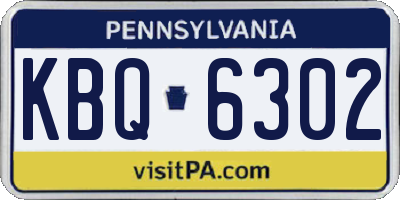 PA license plate KBQ6302